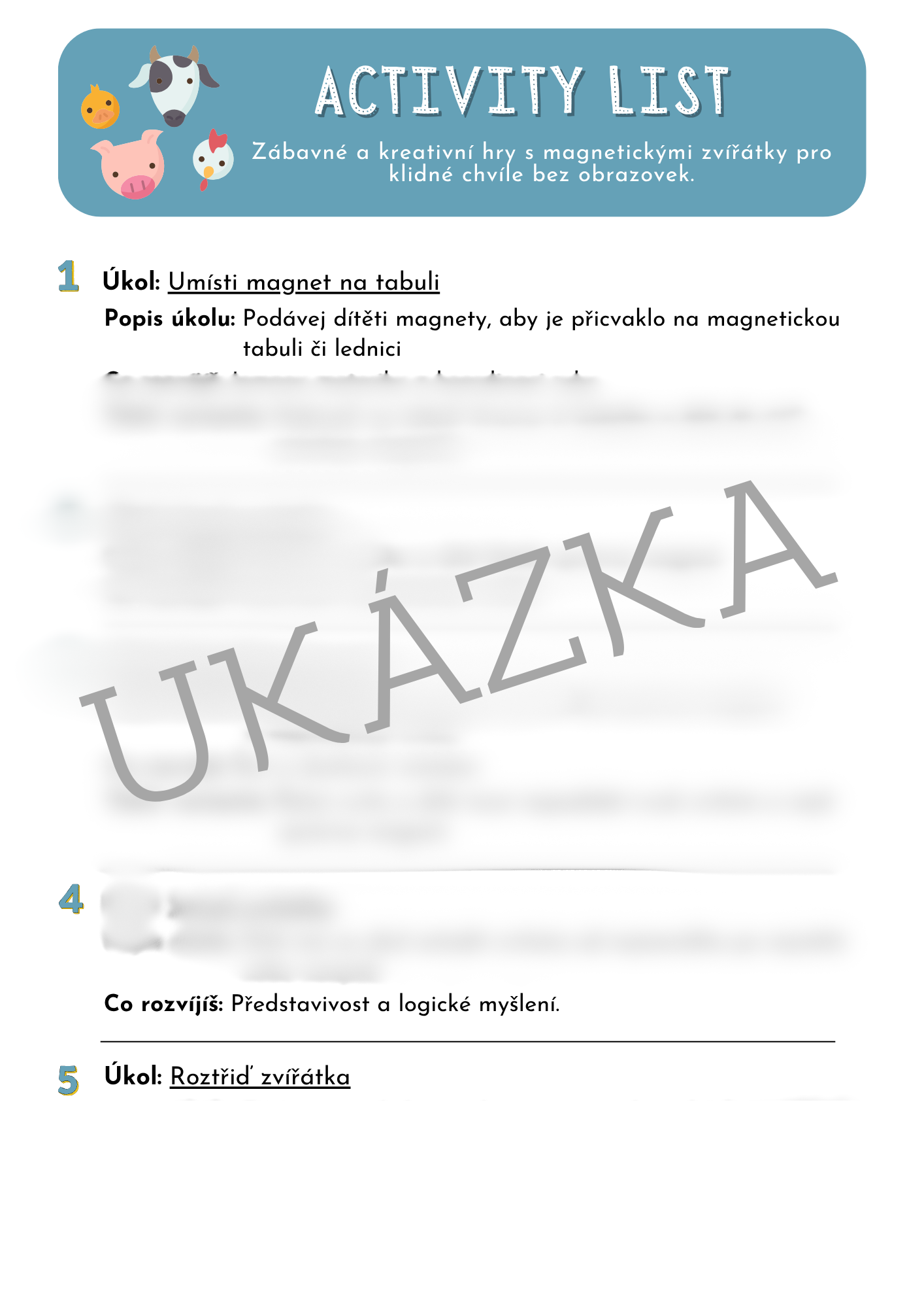 Kompletní sada (8ks magnetů, magnetická tabule, activity list)